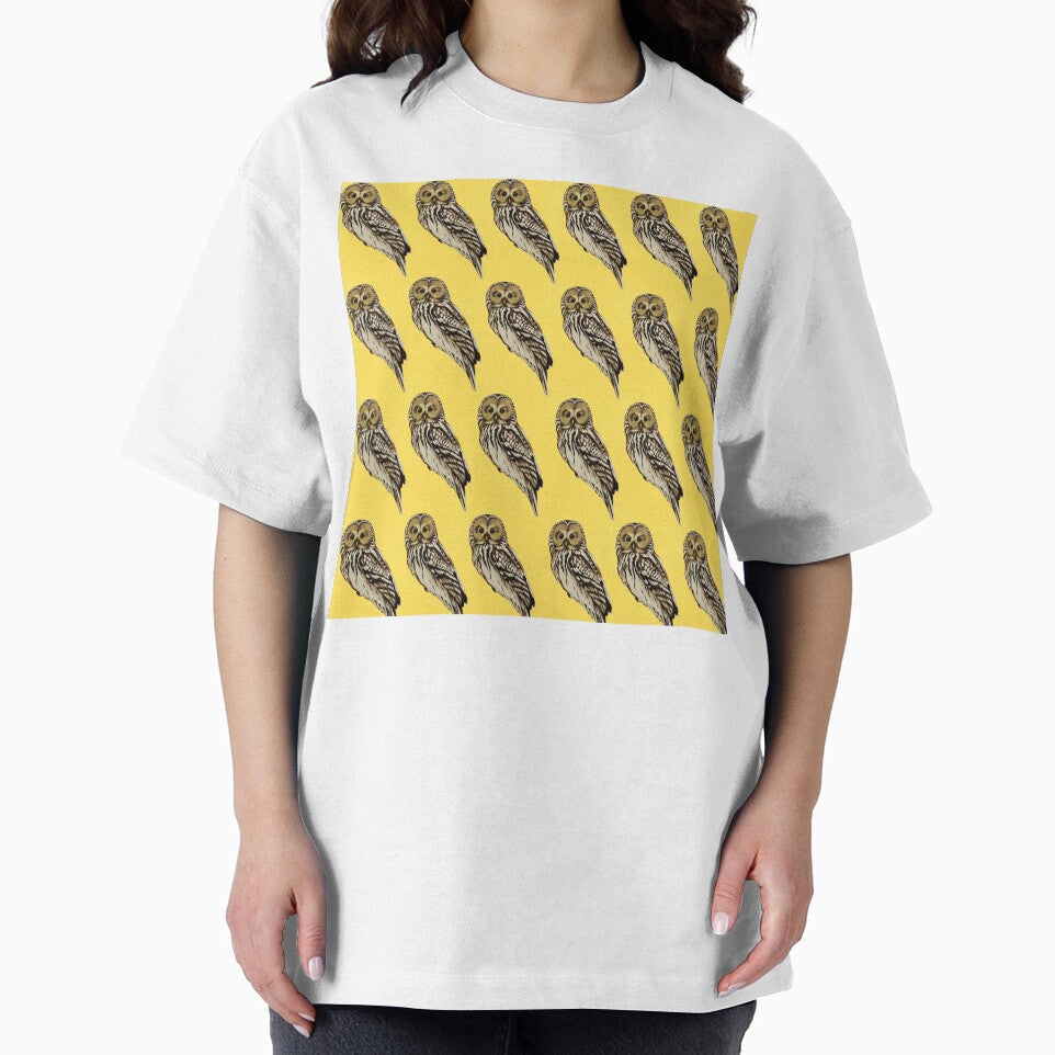 Owl on yellow background by happytraveller1