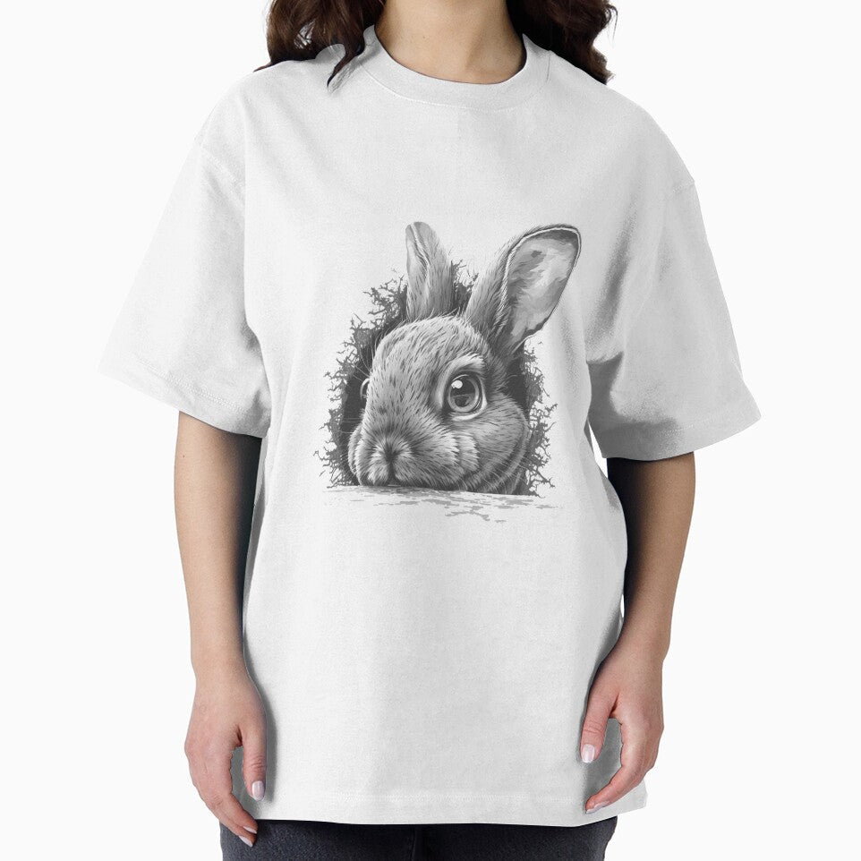 Realism Black and White Rabbit Head by ImaginePrintsHQ