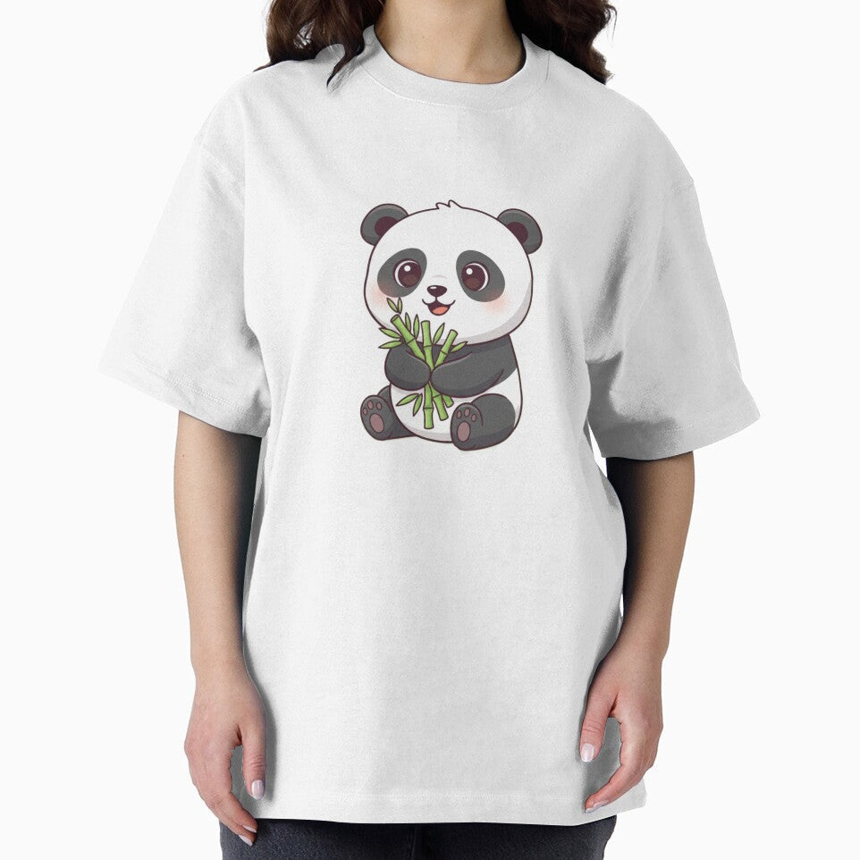 Cute Panda Eating Bamboo | Kawaii Panda Illustration for Panda Lovers by snaperos