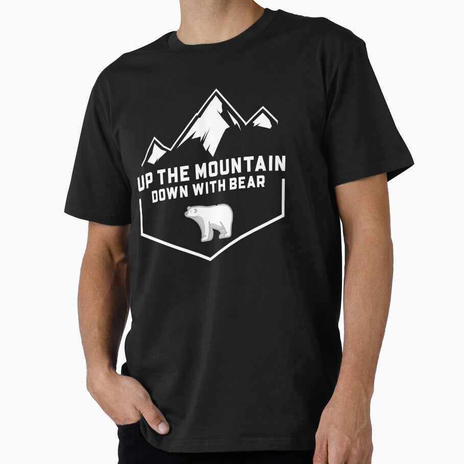 Up The Mountain Down With Bear Funny Bears by Redlimetshirts