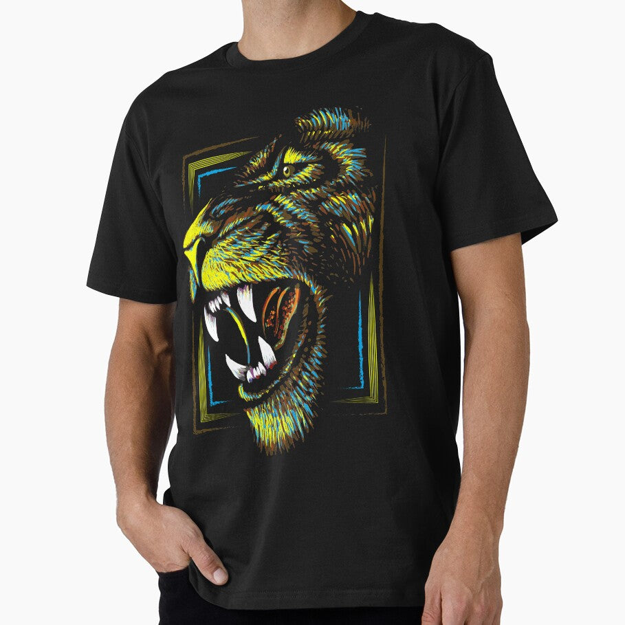 Artistic Lion Head - Colorful Lion Drawing by BigWildKiwi