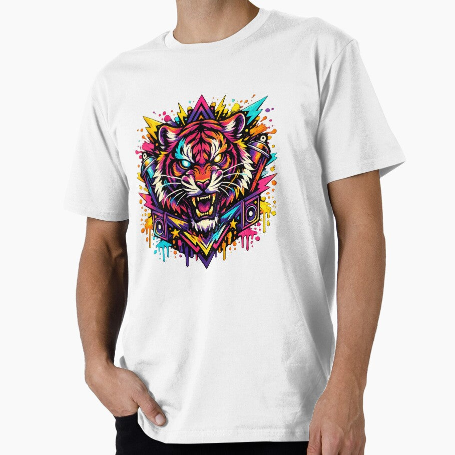 Neon Tiger Street Art Design – Futuristic Graffiti Tiger Graphic for T-Shirts, Hoodies, Phone Cases & Streetwear by Jatin verse