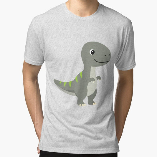 Cute Gray Cartoon Dinosaur Art by IN Tales