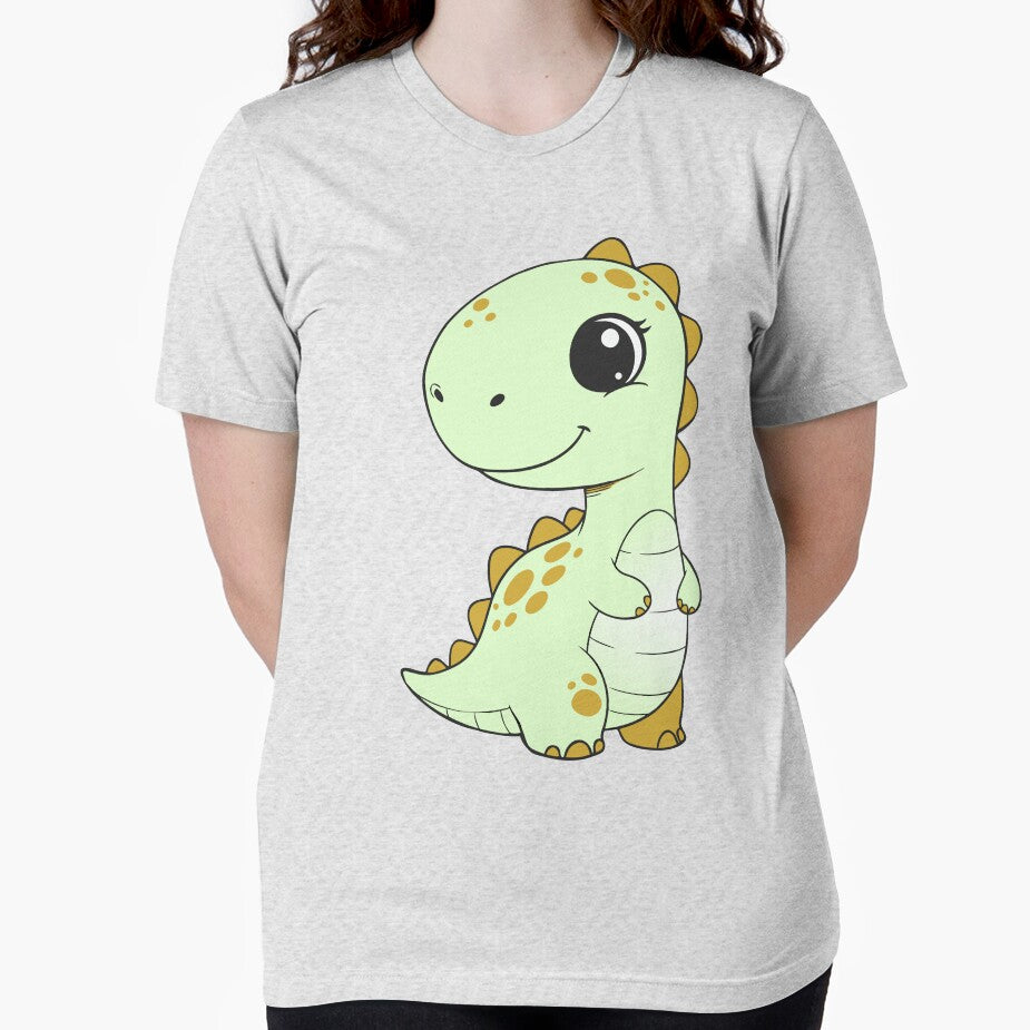 Cute Green Cartoon Dinosaur Art by IN Tales