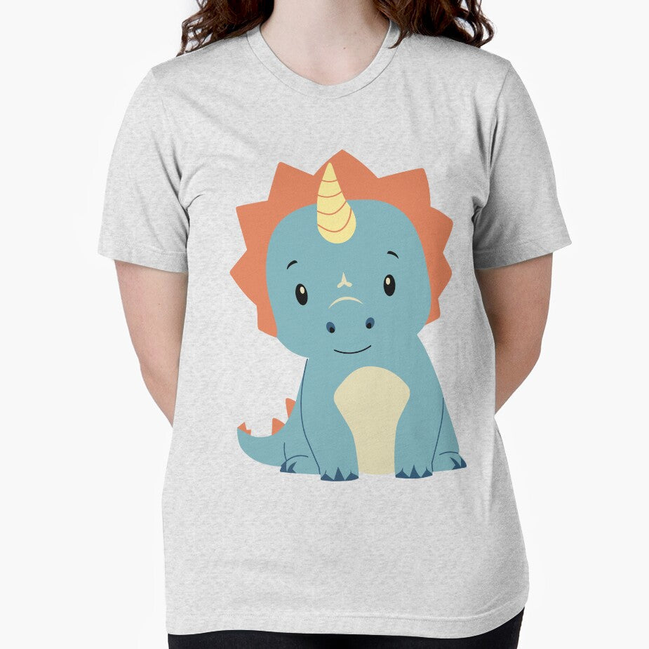 Cute Blue Triceratops Cartoon Art by IN Tales