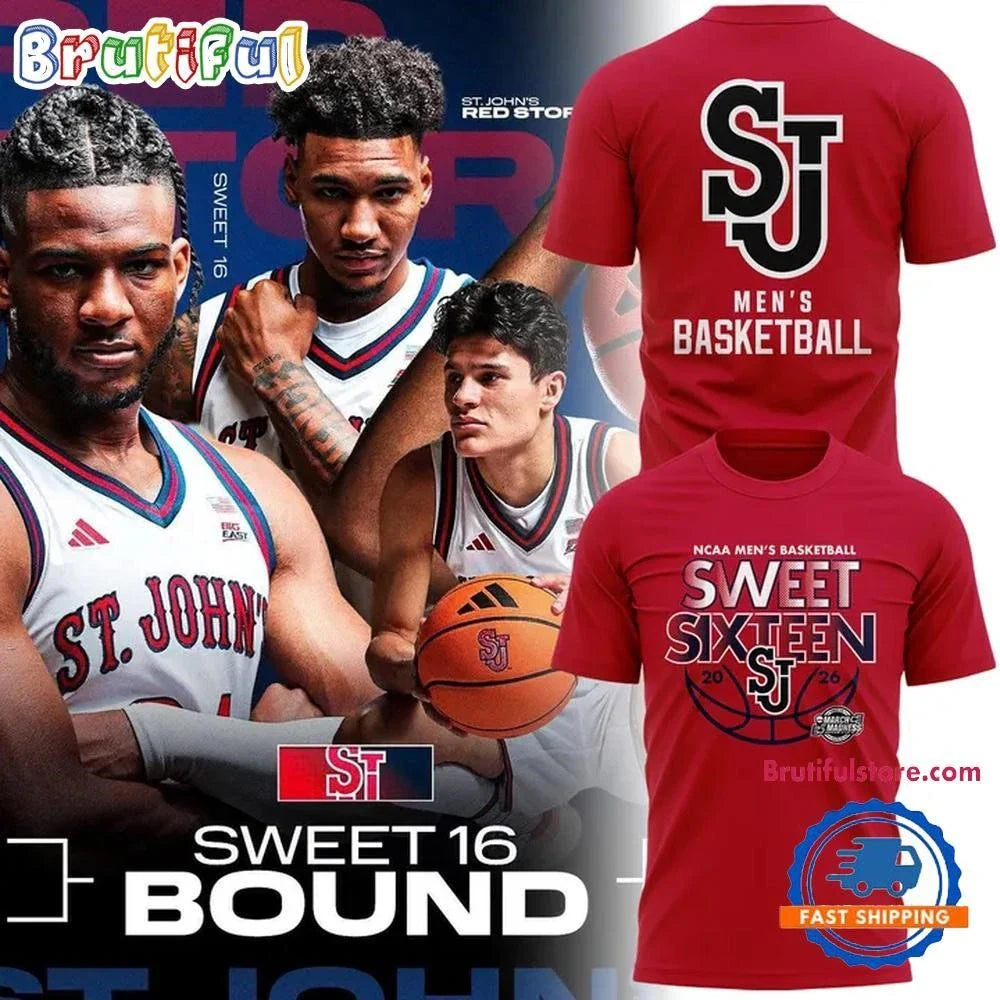 St John’s Red Storm Men’s Basketball 2026 Sweet Sixteen 2 Sides Shirt