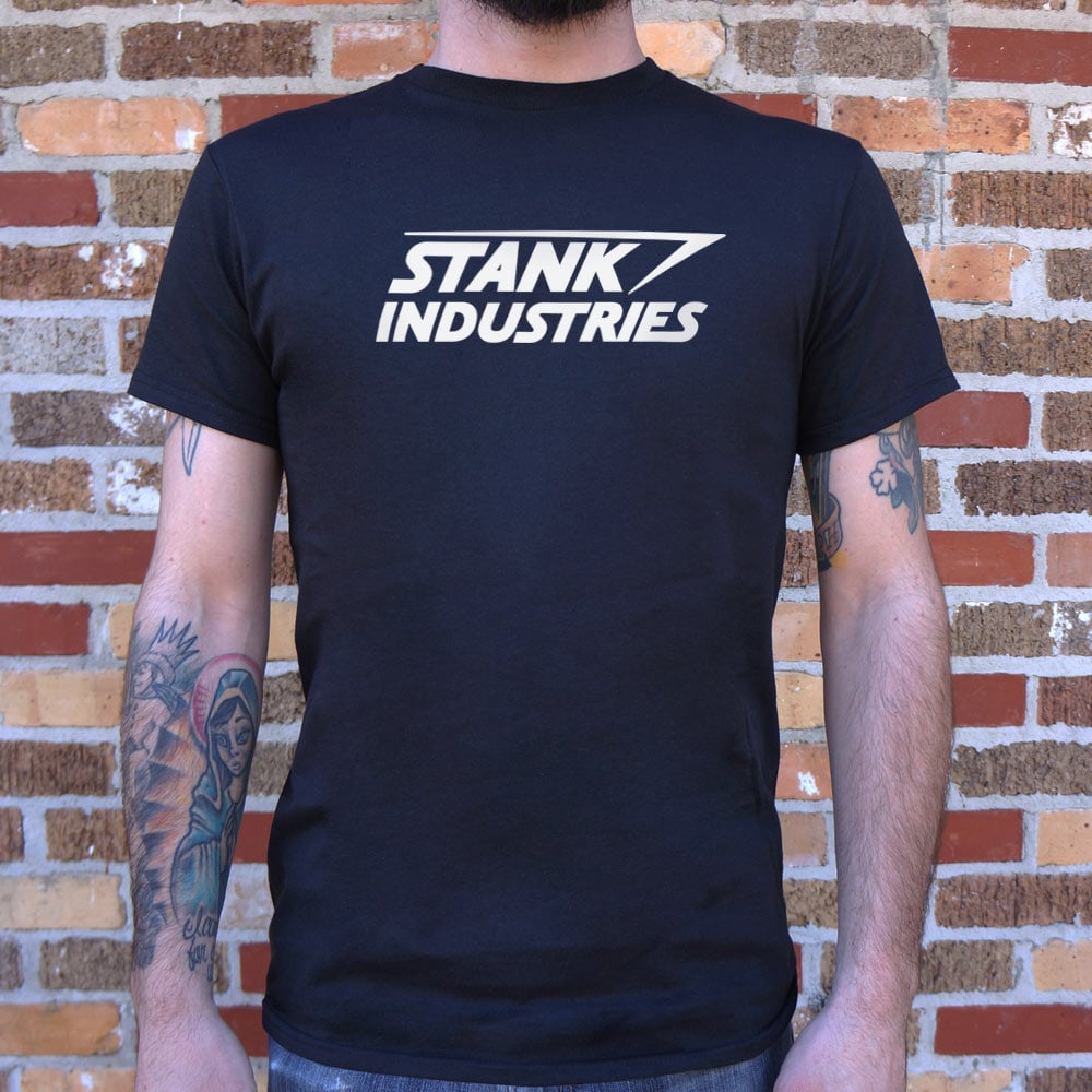 Stank Industries Superhero Company Parody Logo