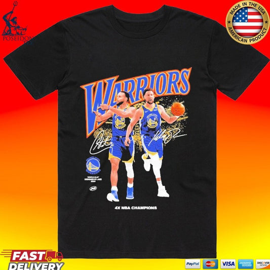 Steph And Klay Designed By Jee 2026 Golden State Warriors 4x Nba Champions T-shirt