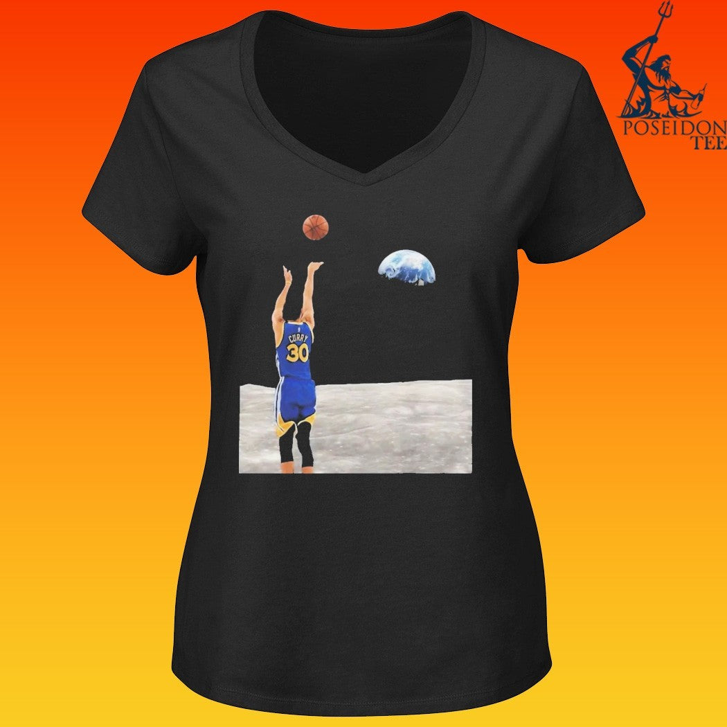 Stephen Curry Shooting From The Moon T-shirt