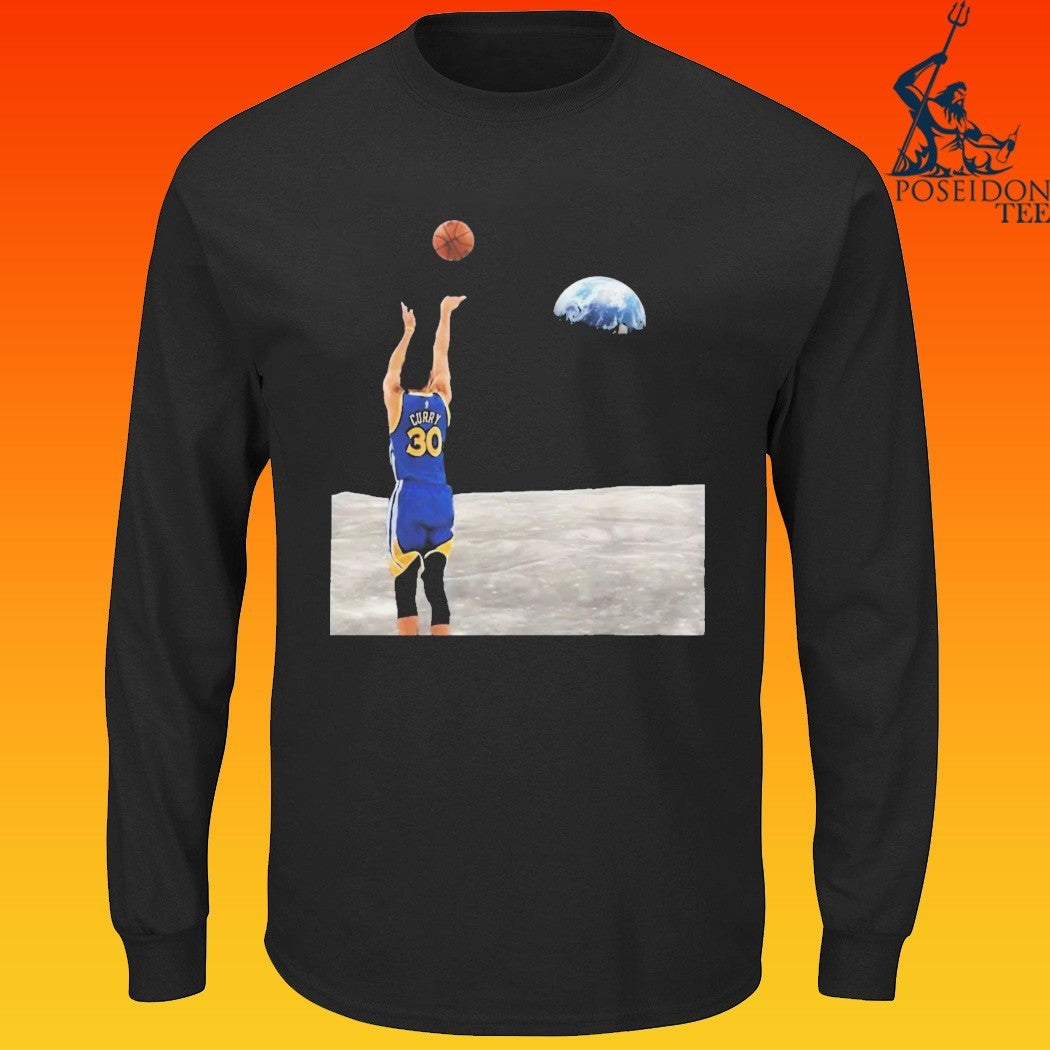 Stephen Curry Shooting From The Moon T-shirt