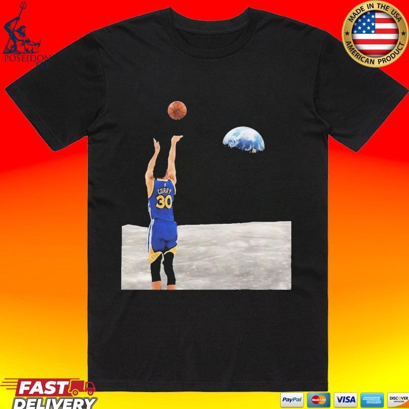 Stephen Curry Shooting From The Moon T-shirt