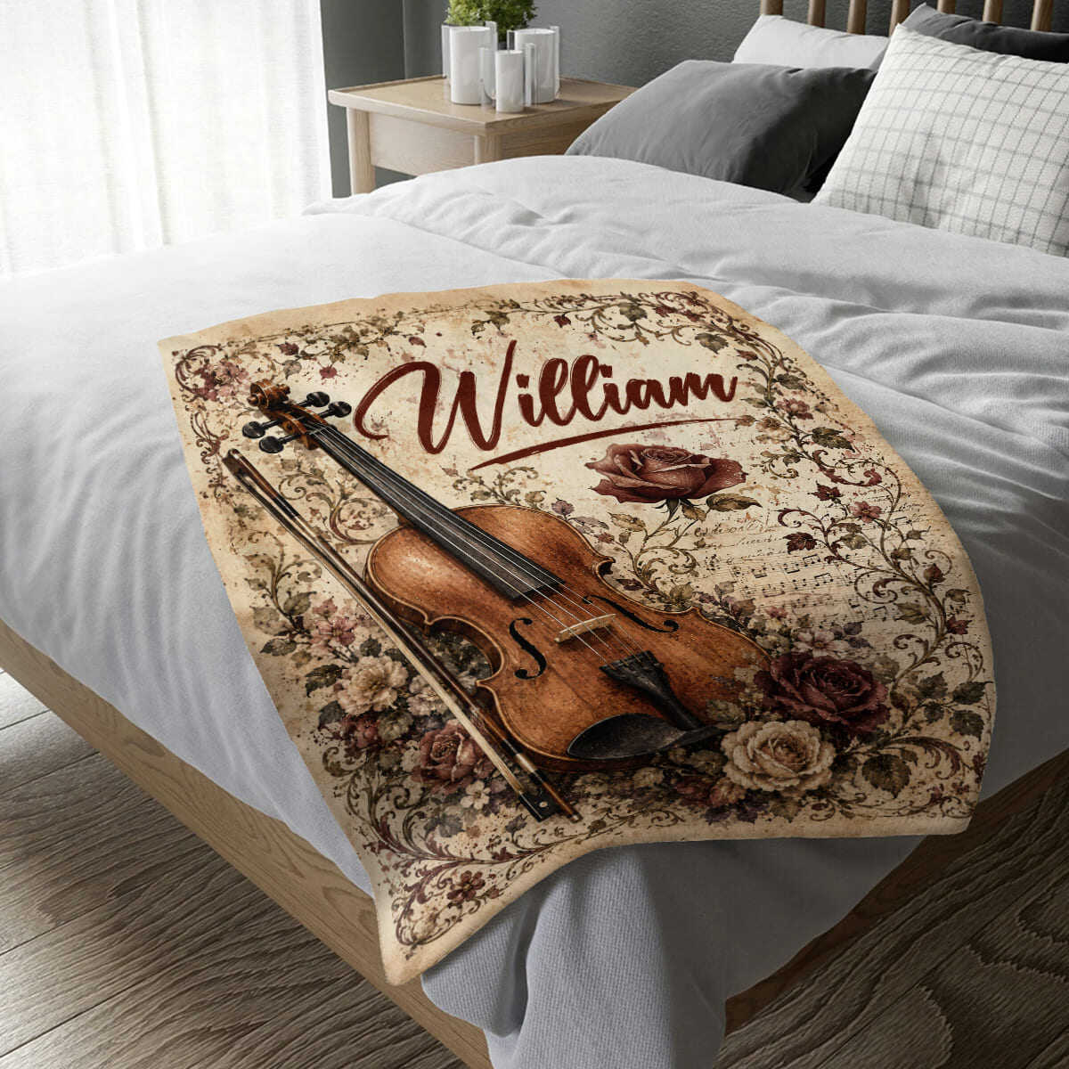 Personalized Viola Blanket, Viola Player Gift, Custom Viola Gift, Violist Blanket, Viola Music Gift, Viola Lover Gift, Viola Musician Gift