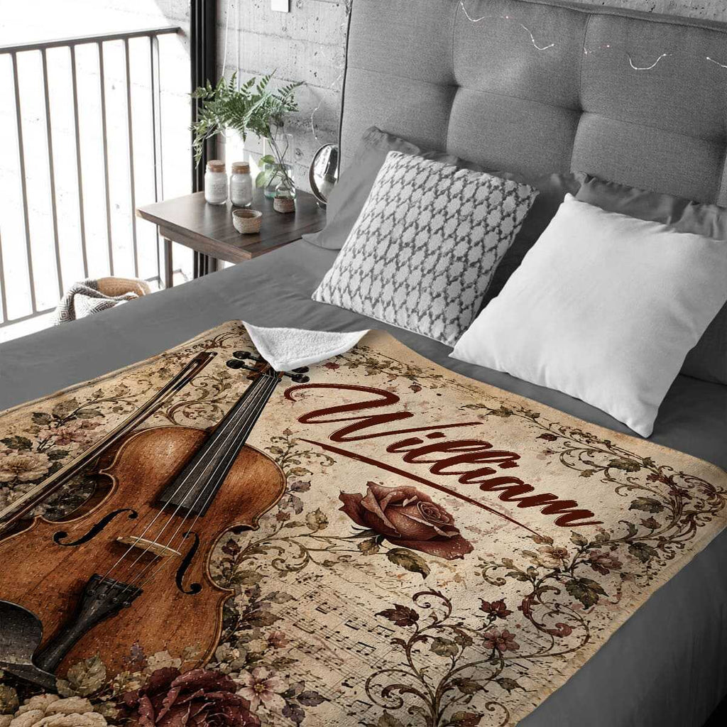 Personalized Viola Blanket, Viola Player Gift, Custom Viola Gift, Violist Blanket, Viola Music Gift, Viola Lover Gift, Viola Musician Gift