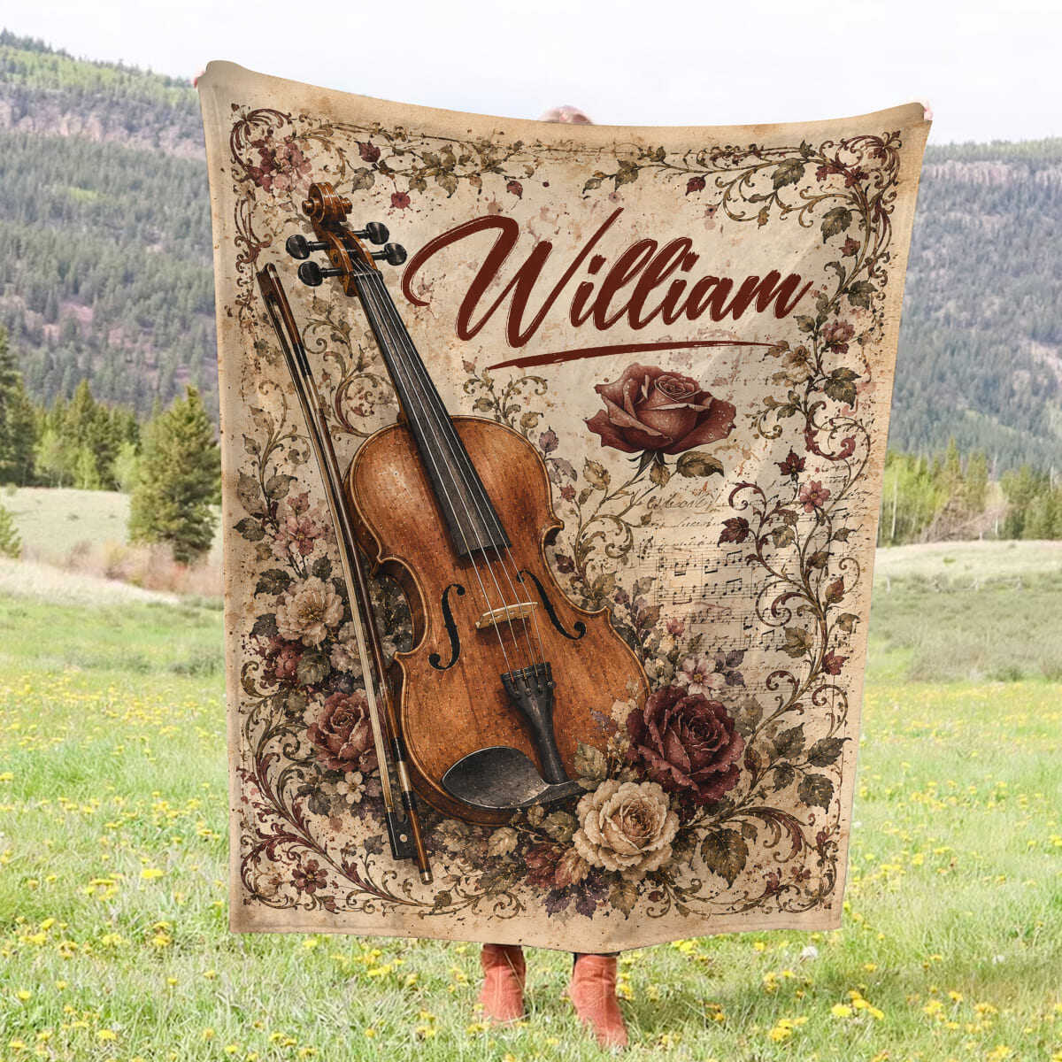 Personalized Viola Blanket, Viola Player Gift, Custom Viola Gift, Violist Blanket, Viola Music Gift, Viola Lover Gift, Viola Musician Gift