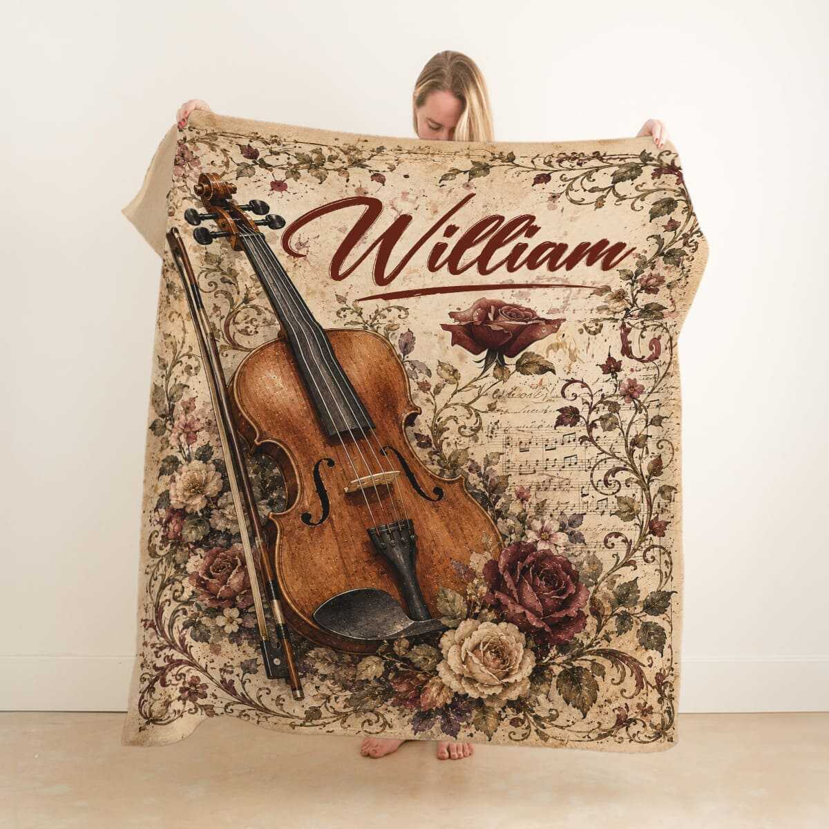 Personalized Viola Blanket, Viola Player Gift, Custom Viola Gift, Violist Blanket, Viola Music Gift, Viola Lover Gift, Viola Musician Gift