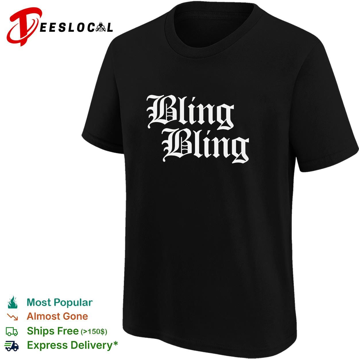 Bling Bling gothic lettering graphic shirt