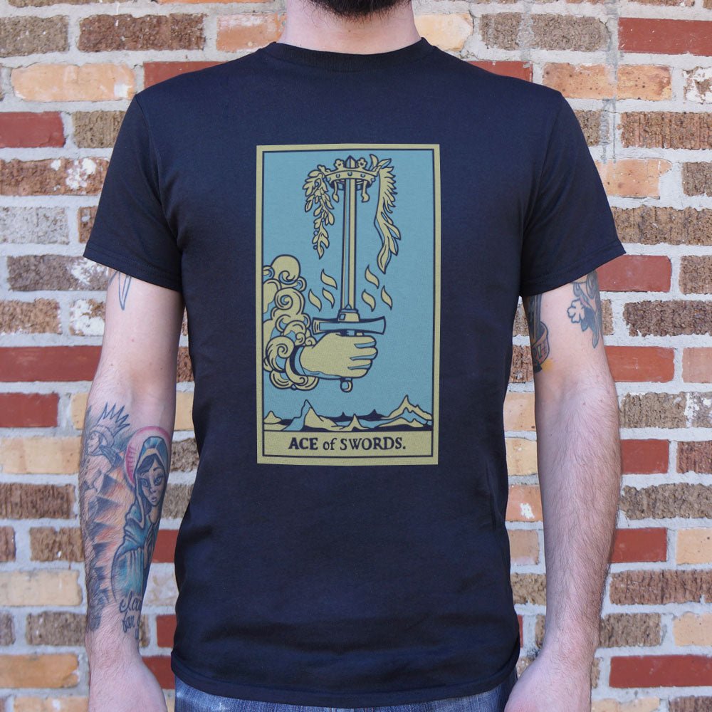 Tarot Ace of Swords Card with Hand Gripping a Blade