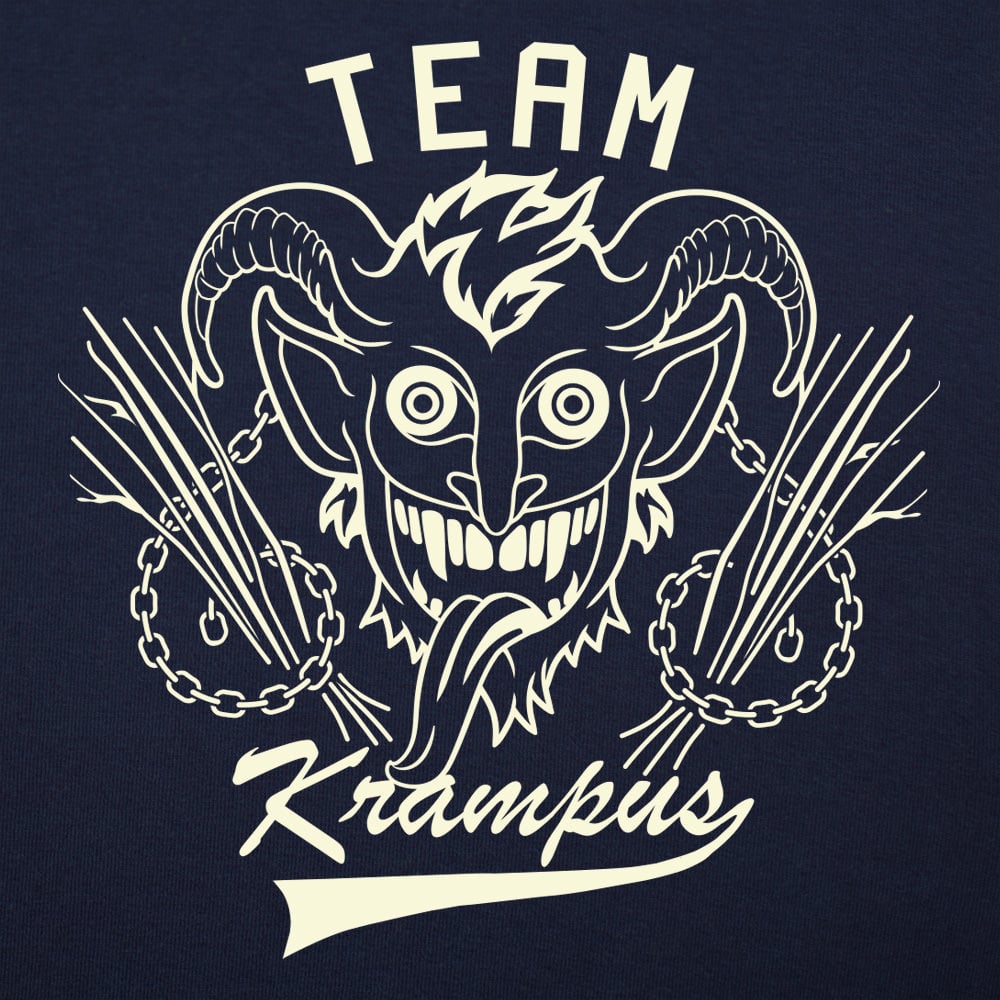 Team Krampus Horned Christmas Demon Graphic