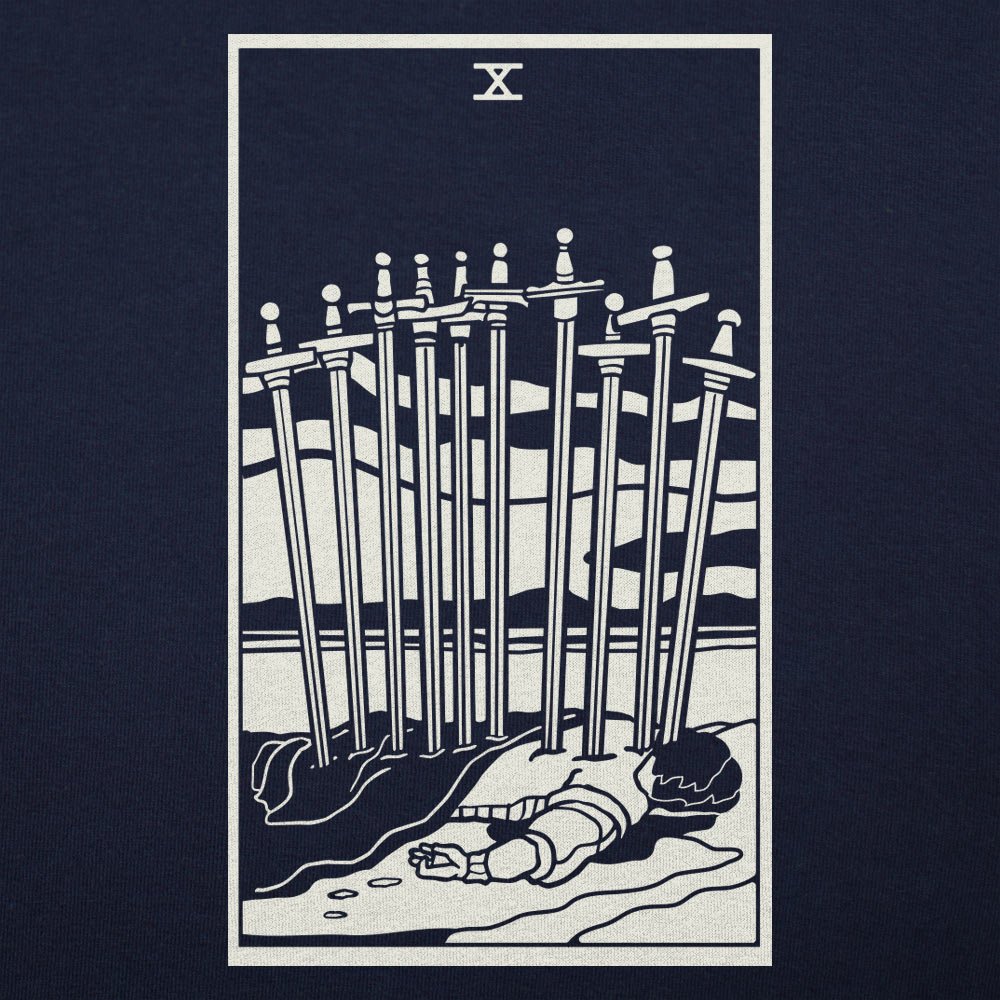 Tarot Ten of Swords Card with Fallen Figure