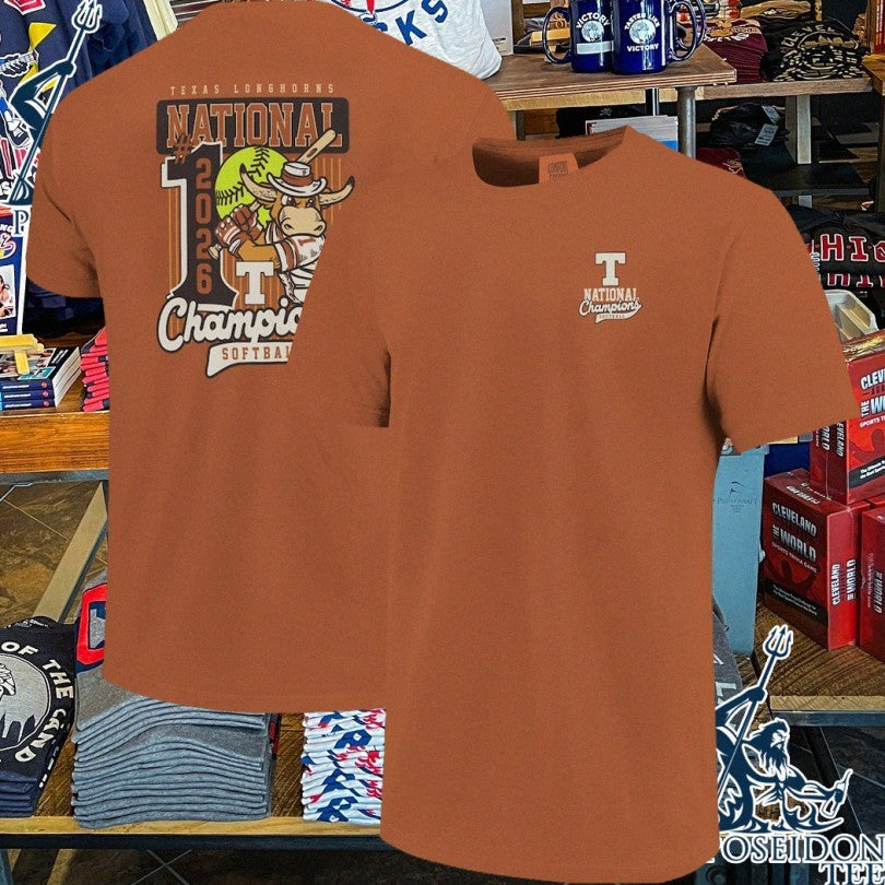 Texas Longhorns 2026 Ncaa Women’s Softball College World Series National Champions Mascot Swing T-shirt