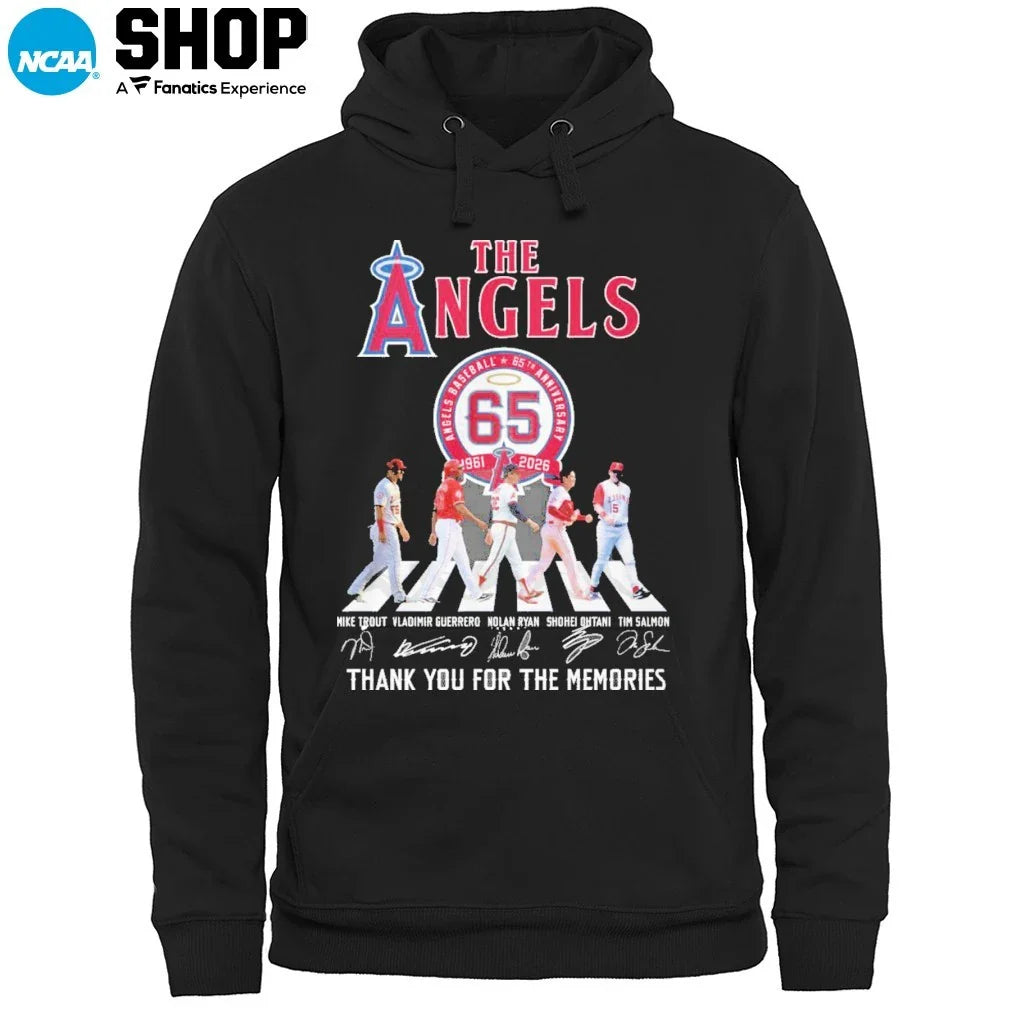 The Los Angeles Angels Baseball 65th Anniversary 1961-2026 Abbey Road Thank You For The Memories Signatures T-Shirt