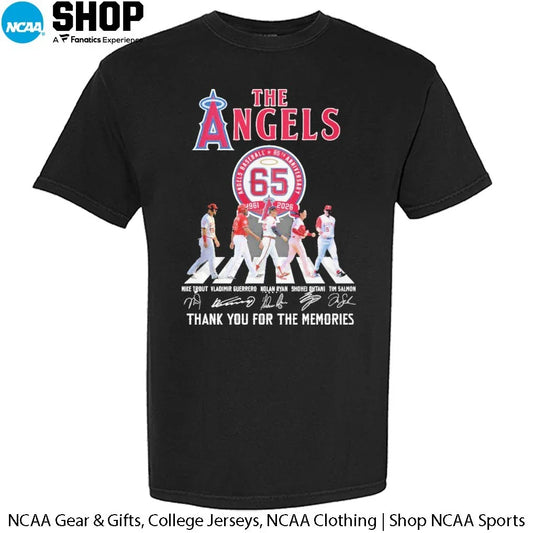 The Los Angeles Angels Baseball 65th Anniversary 1961-2026 Abbey Road Thank You For The Memories Signatures T-Shirt