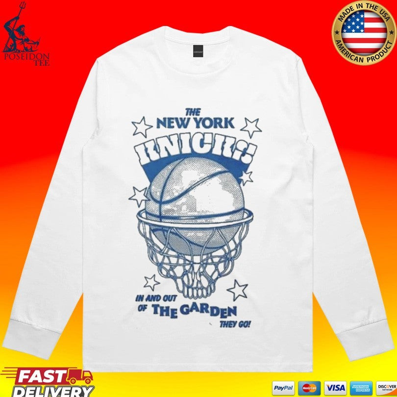 The New York Knicks In And Out Of The Garden They Go Grateful Dead Steal Your Face Basketball T-shirt