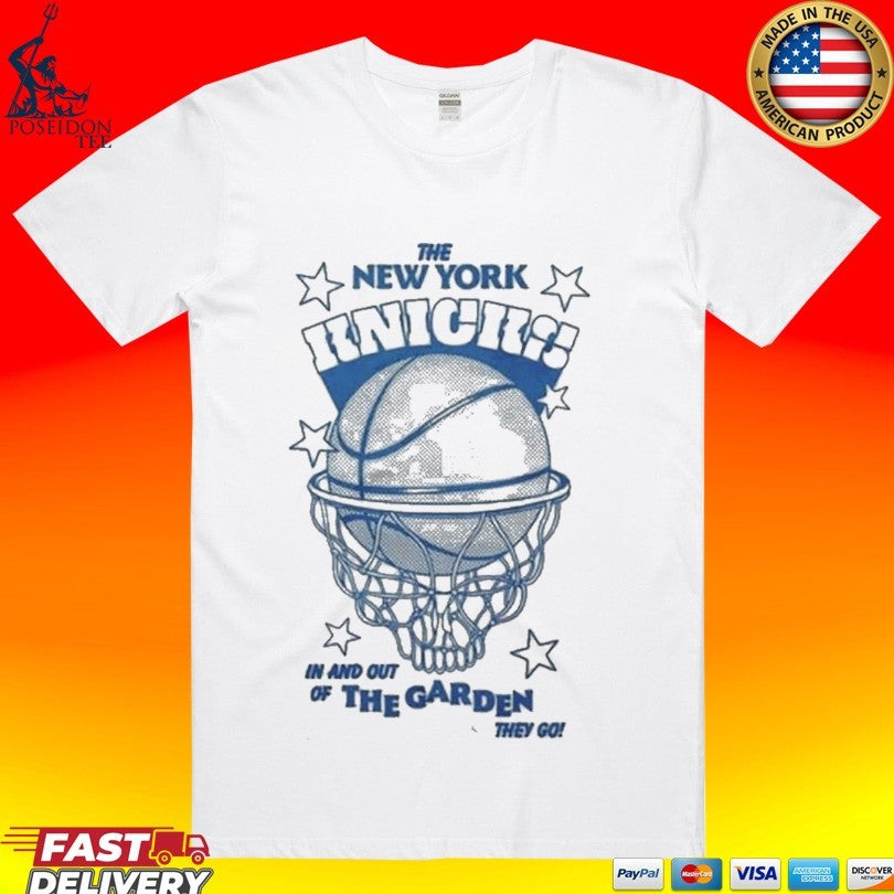 The New York Knicks In And Out Of The Garden They Go Grateful Dead Steal Your Face Basketball T-shirt