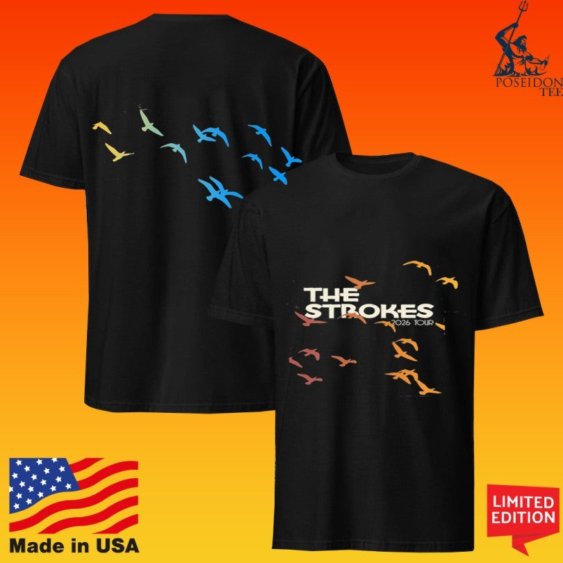 The Strokes Allover Birds 2026 Tour T-shirt