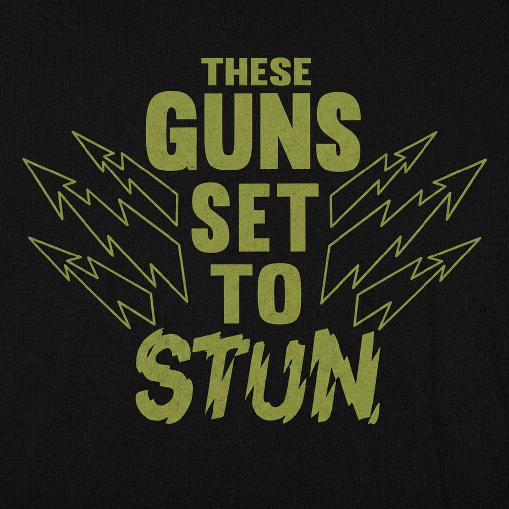 These Guns Set to Stun Muscle Graphic