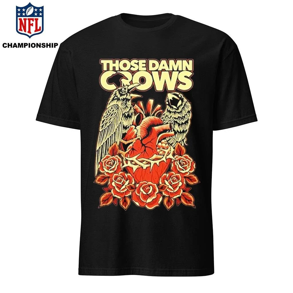 Those Damn Crows Heart &amp; Roses Crow Shirt