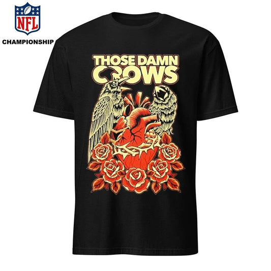 Those Damn Crows Heart &amp; Roses Crow Shirt