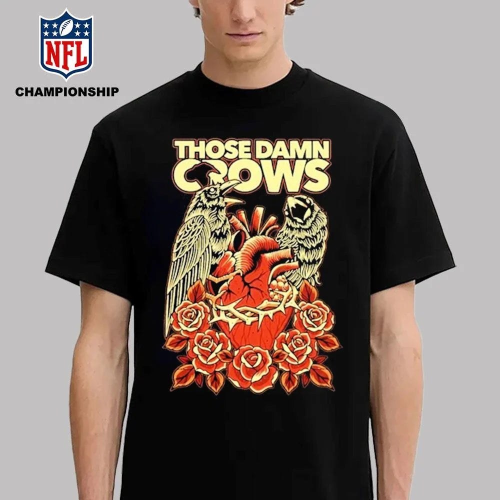Those Damn Crows Heart &amp; Roses Crow Shirt