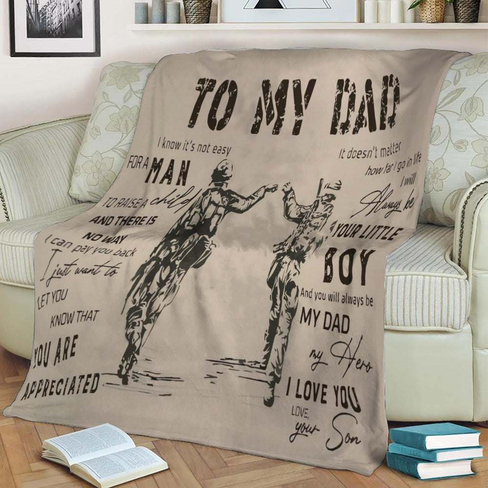 to My Dad Gift from Son Fleece Throw Blanket