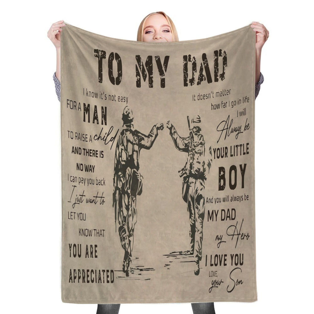 to My Dad Gift from Son Fleece Throw Blanket