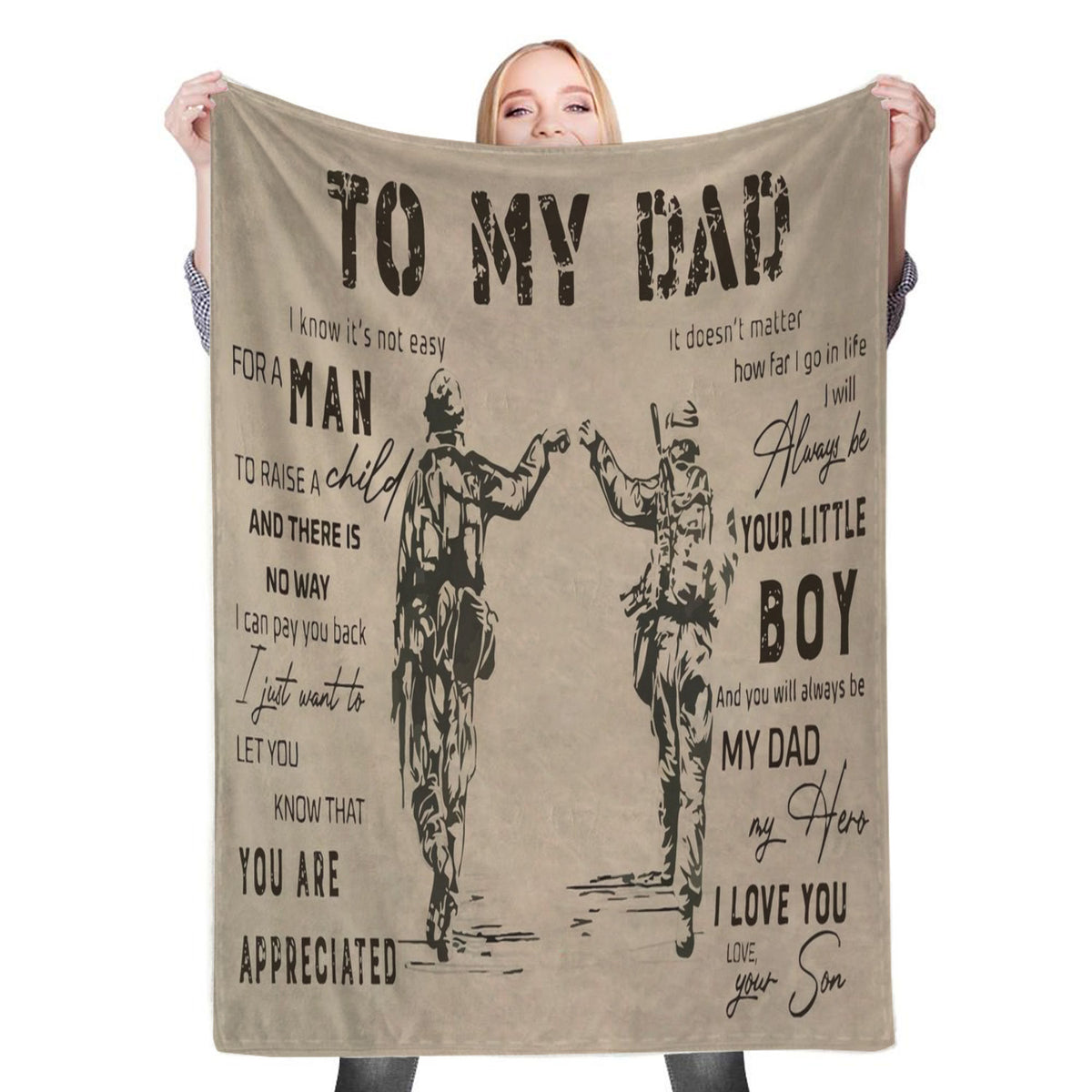 to My Dad Gift from Son Fleece Throw Blanket
