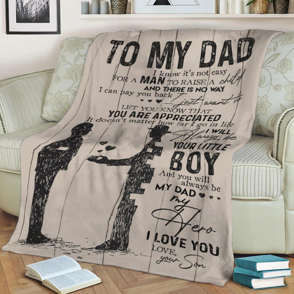 to My Dad Poster I Know It Fleece Throw Blanket