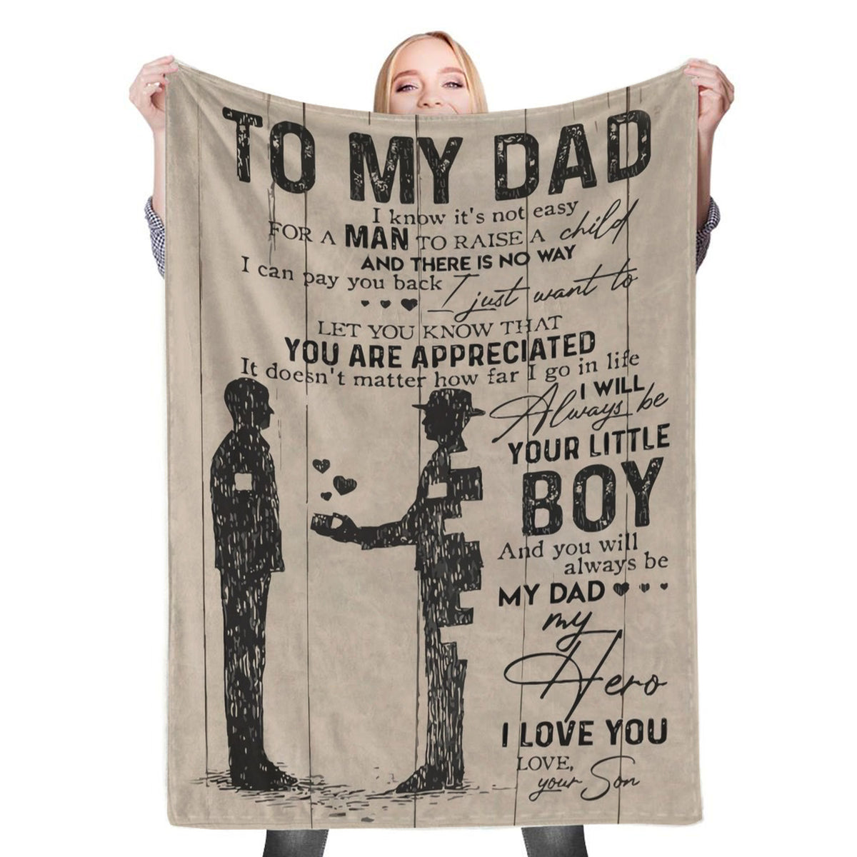 to My Dad Poster I Know It Fleece Throw Blanket