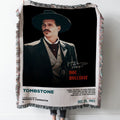 tombstone Woven Tapestry Throw Blanket with Fringe