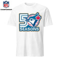 Toronto Blue Jays unveil their logo for the team’s 50th season shirt