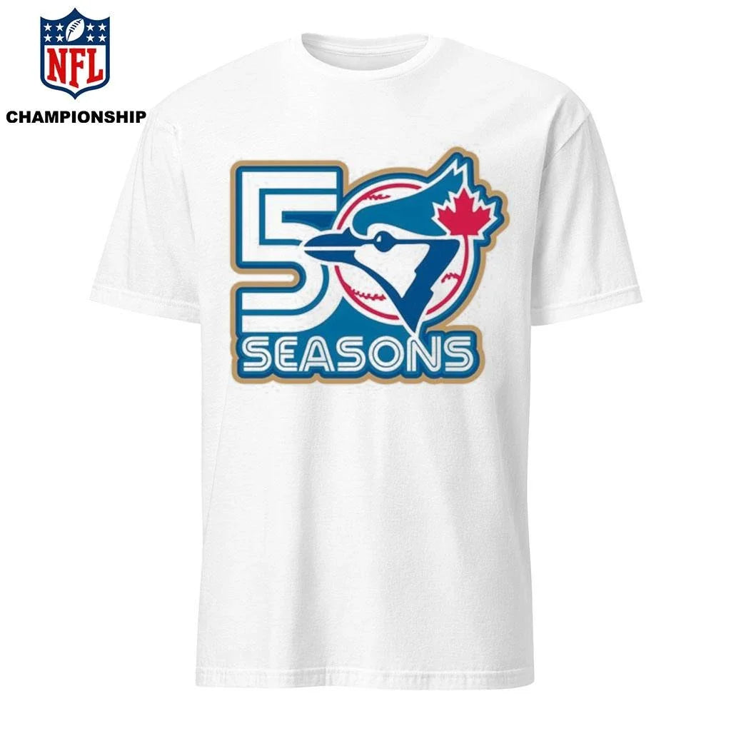 Toronto Blue Jays unveil their logo for the team’s 50th season shirt