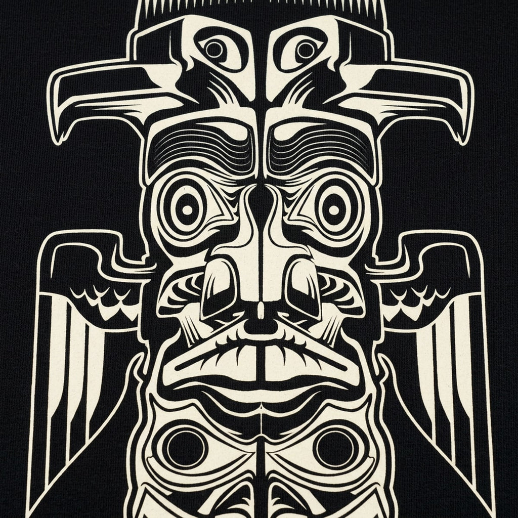 Totem Pole Design with Stacked Animal Faces