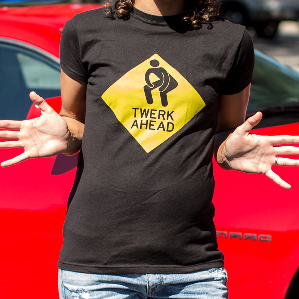 Twerk Ahead Yellow Road Sign Twerking Graphic