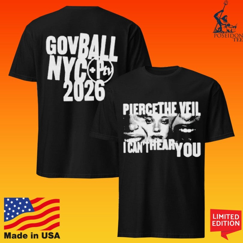 Umusic Shop Ny Pierce The Veil X Govballnyc I Can’t Hear You 2026 T-shirt