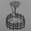 Unicorn In Captivity Illustration