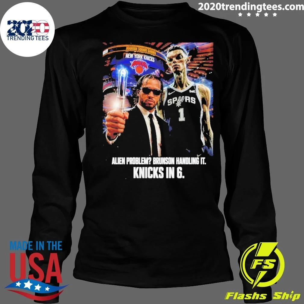 Jalen Brunson Victor Wembanyama San Antonio Spurs New York Knicks Alien Problem Shirt