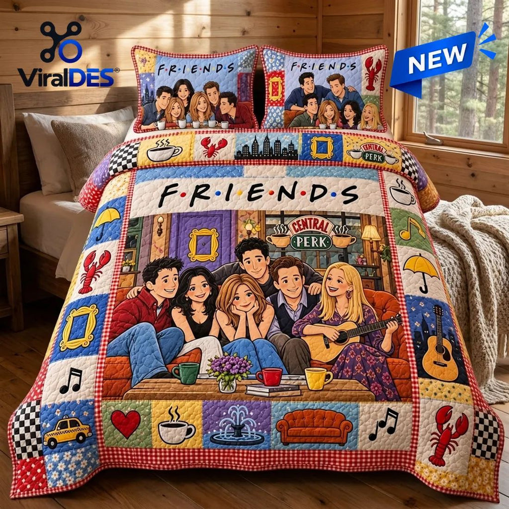 Friends Central Perk Patchwork Quilt Set