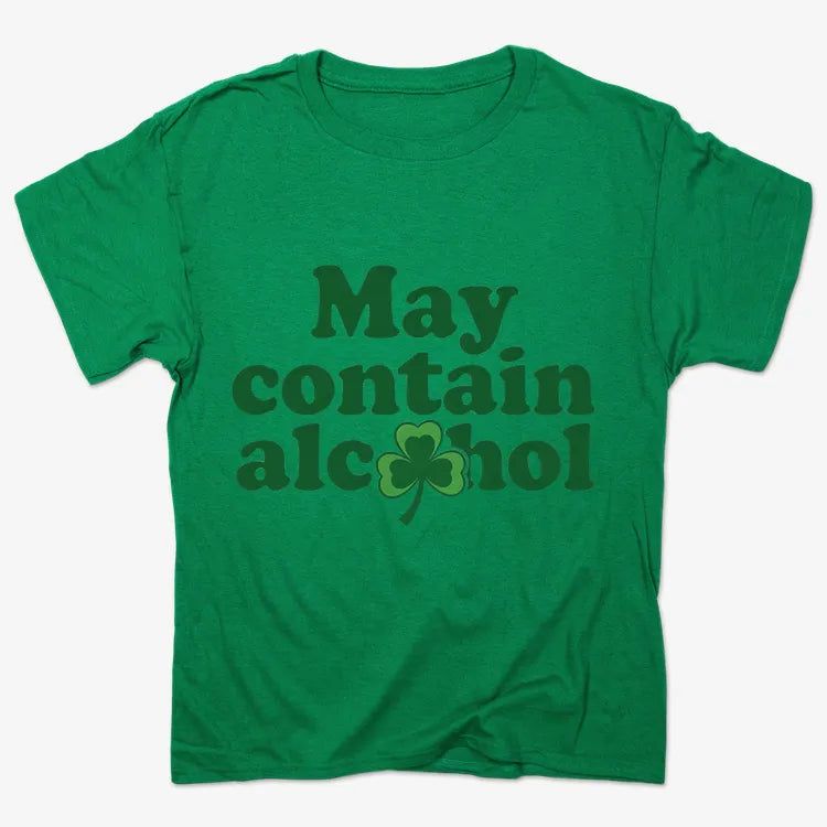 May Contain Alcohol Shamrock St Patrick's Day Design