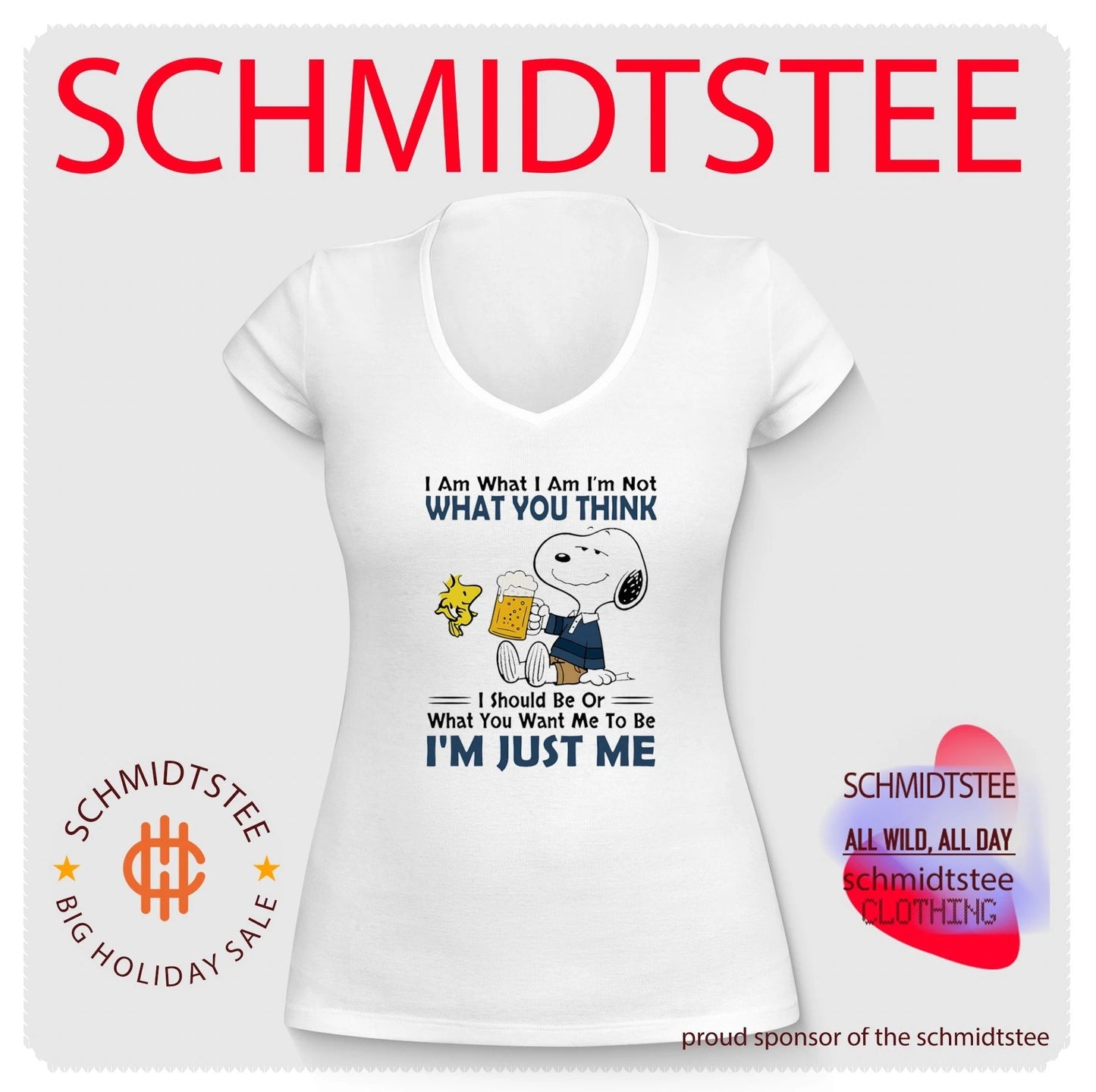 I Am Just Me Snoopy Drinking Beer Peanuts shirt