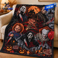 Horror Movie Icons Halloween Fleece Throw Blanket